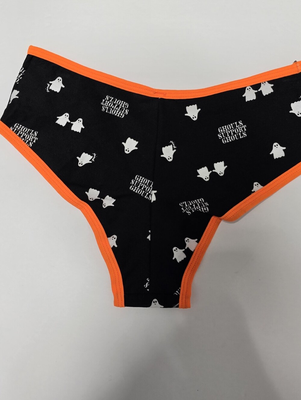 NWT Victoria's Secret PINK Halloween Black Orange Ghouls Support Ghouls Panty M